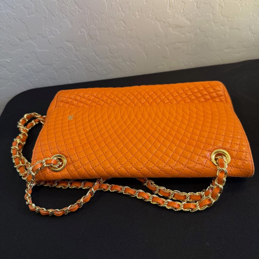 Bally Orange Quilted Shoulder Bag - Picture 5 of 9